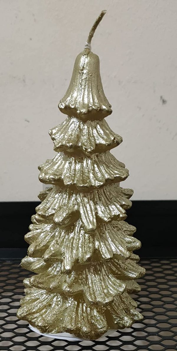 candle 3D christmas tree shape golden