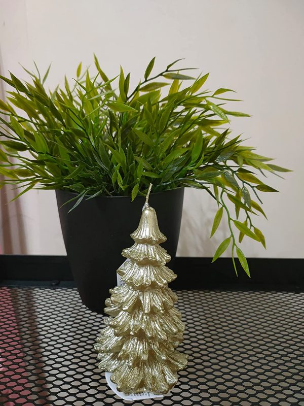 candle 3D christmas tree shape golden