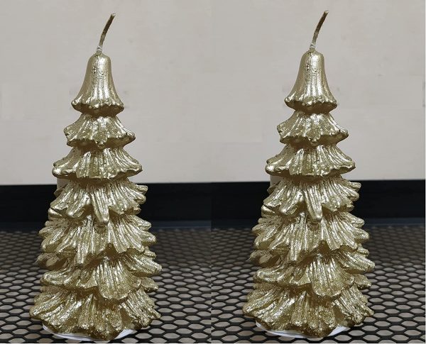candles 3D christmas tree shape golden