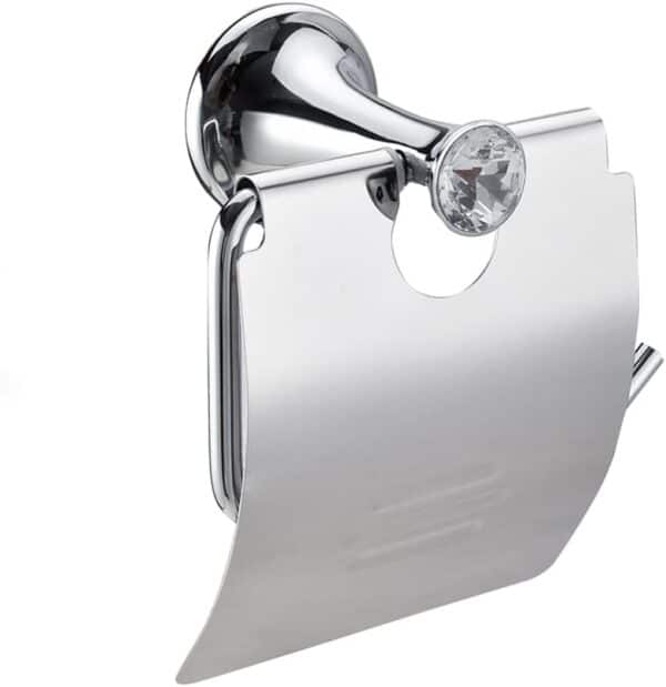 EagleWiz Diamante Toilet Tissue Roll Holder Chrome Finish Wall holder With General Wall Fittings - Image 4